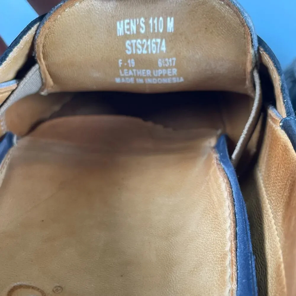 Sperry Top Sider Gold Cup Men's 11 Gray Leather 2 Eye Moc Toe Boat Shoes Casual
